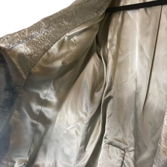 Etcetera Silver Platinum‎ Croc Embossed Faux Fur Jacket Size 14 - Picture 5 of 16